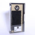 Close-up of VIP Eyelashes Faux Mink 0.15mm D Curl extensions on a 12-line tray