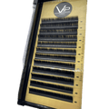 Tray of black 0.07mm B Curl faux mink lash extensions with 12 rows