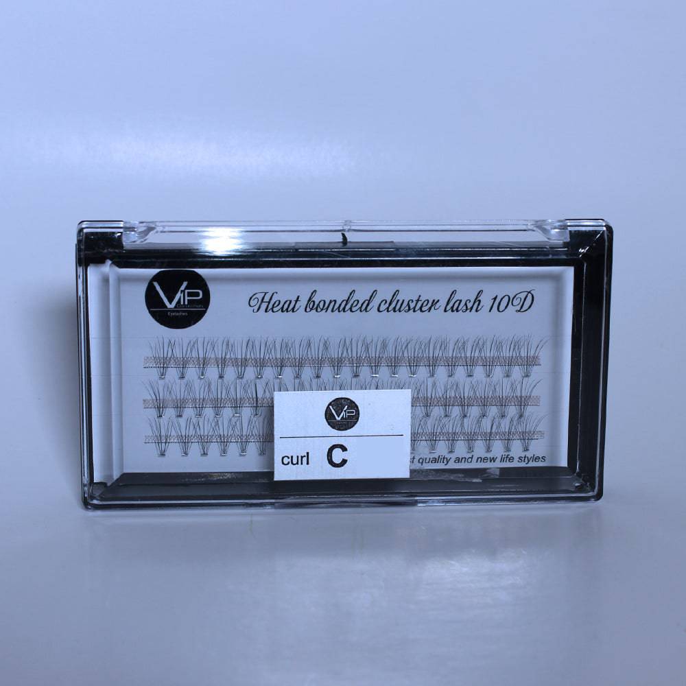 VIP Heat Bonded 10D Cluster Lashes in C-curl for glamorous volume