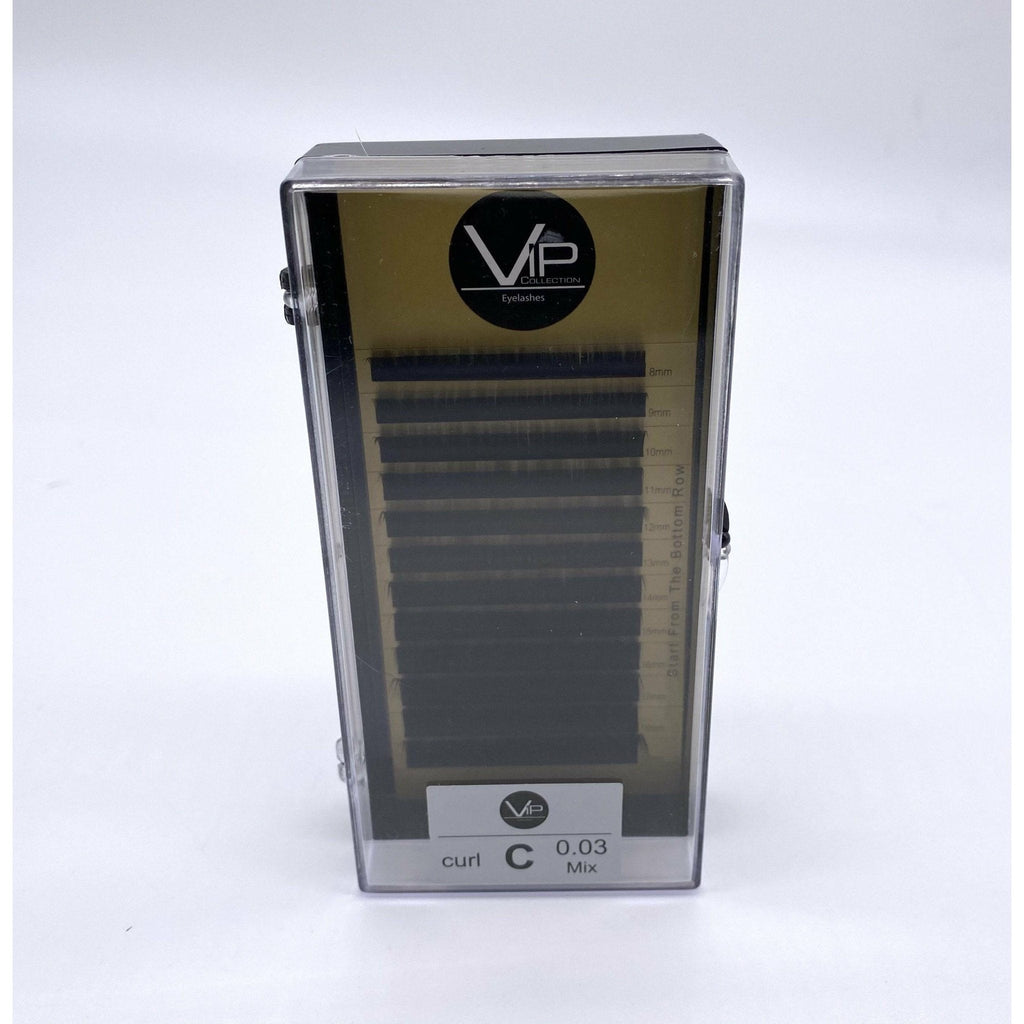 VIP Faux Mink lash extension tray with 12 lines of C-curl 0.03mm mix length lashes