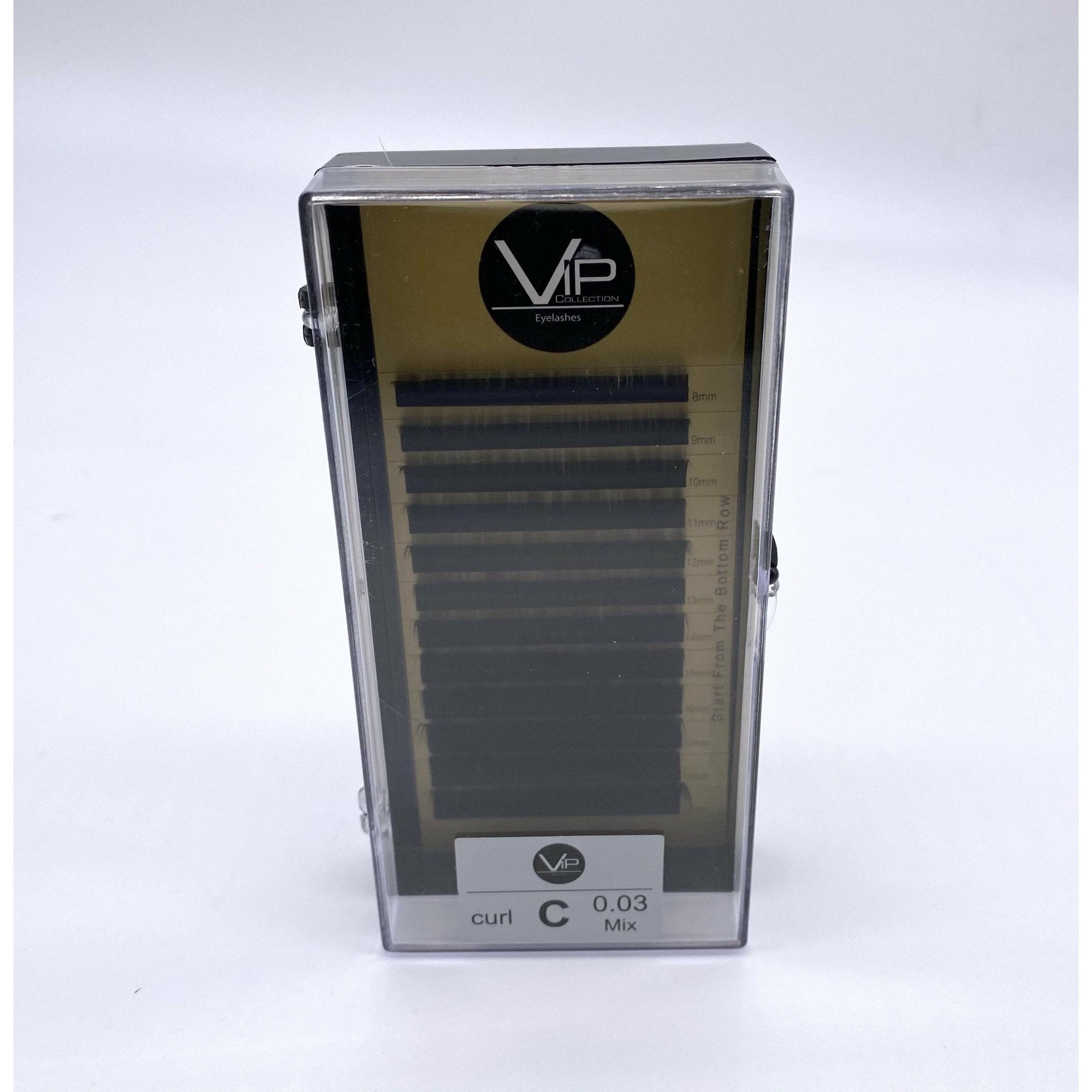 VIP Faux Mink lash extension tray with 12 lines of C-curl 0.03mm mix length lashes