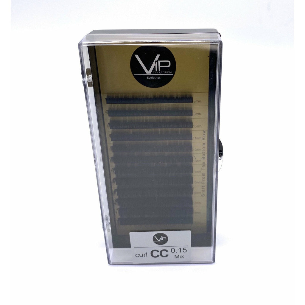 VIP Faux Mink Lash Extension tray with 12 lines of 0.15mm CC curl lashes