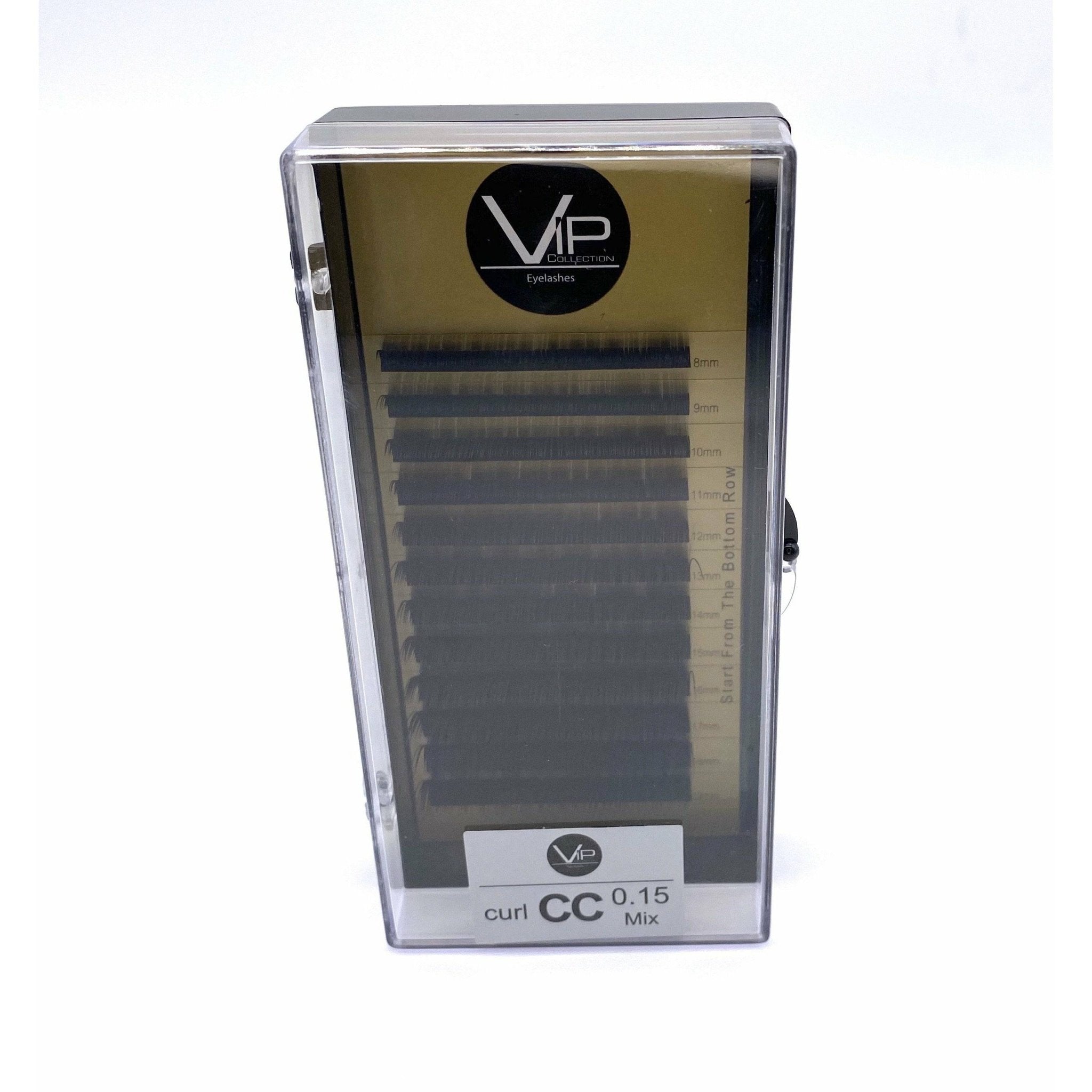 VIP Faux Mink Lash Extension tray with 12 lines of 0.15mm CC curl lashes