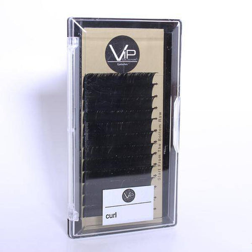 A 12-line tray of professional VIP Faux Mink 0.07mm C Curl lash extensions.