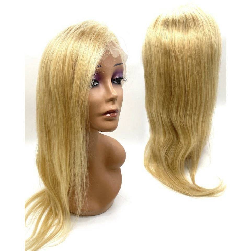 Full Lace Straight Human Hair Wig 150% Density Burgundy Ombre