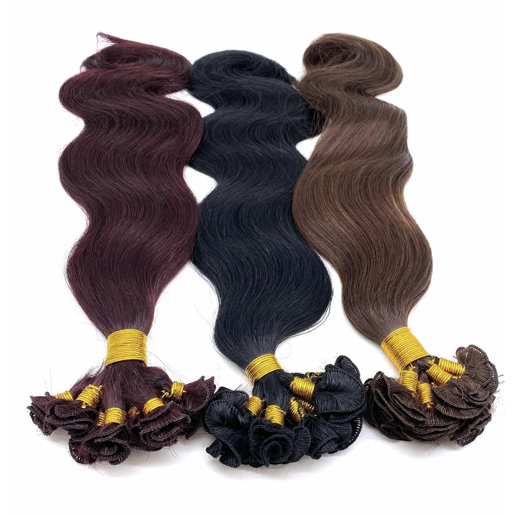 18-inch wavy hand-made human hair extension piece