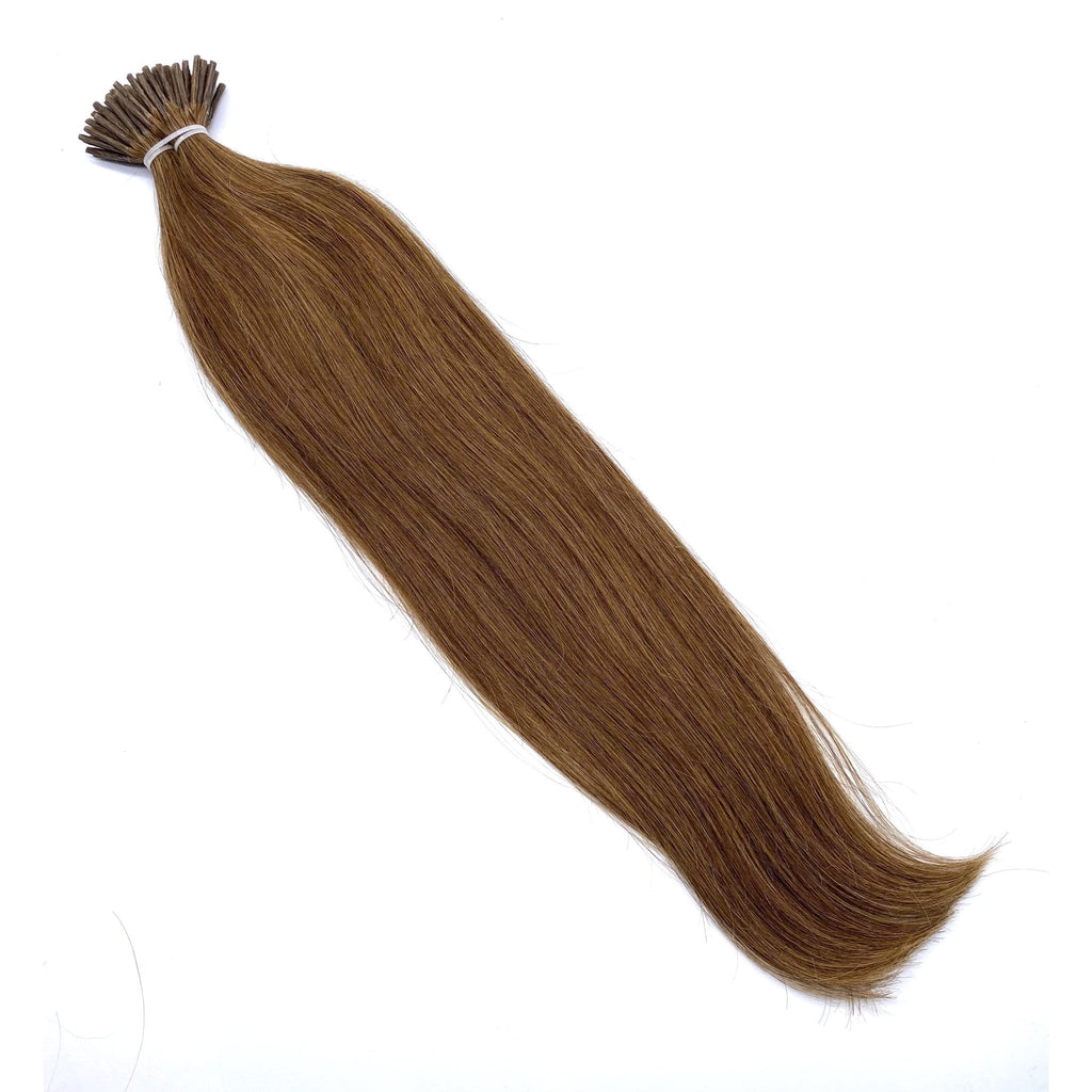 18" Human Remy Hair I-Tip Extensions Straight 100g Light-Brown Ash-Blonde