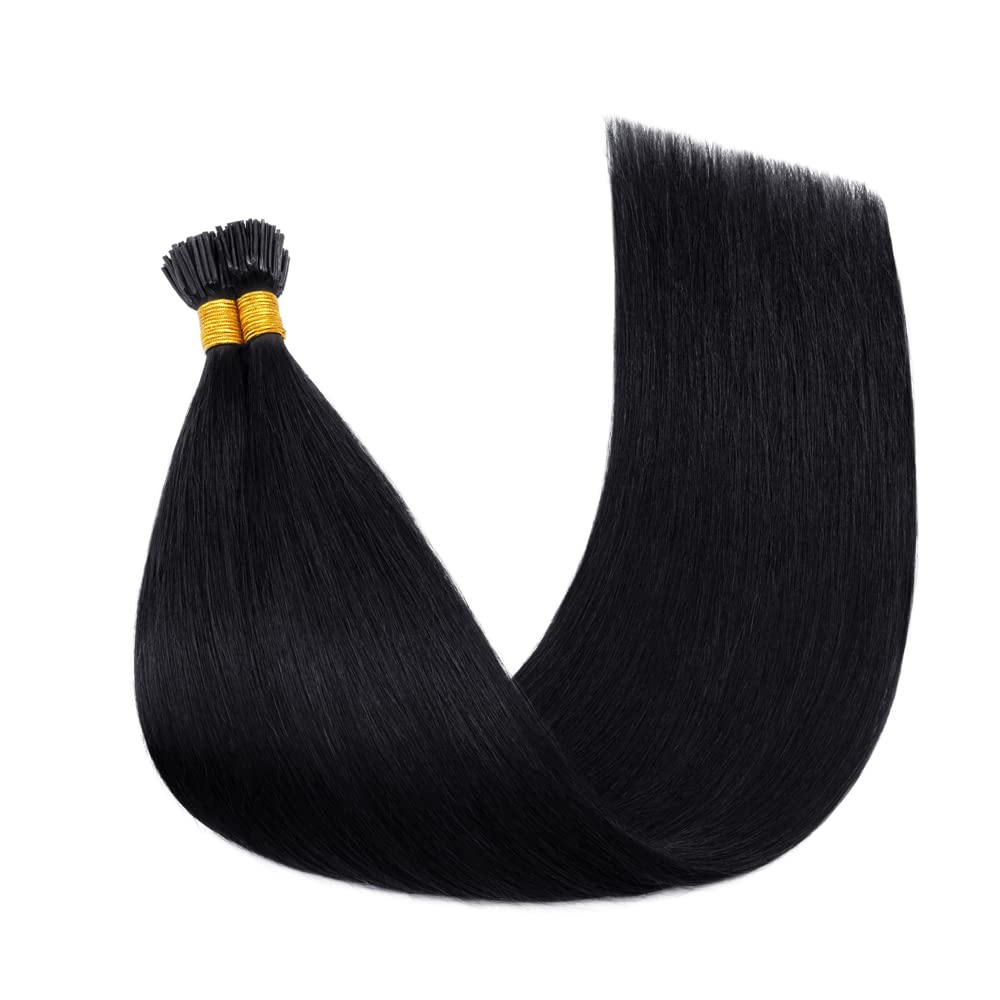 18" Human Remy Hair I-Tip Extensions Straight 100g Light-Brown Ash-Blonde