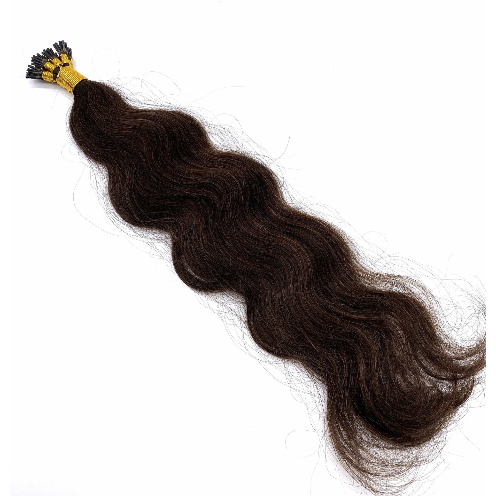 18" Wavy I-Tip Hair Extension System - 100% Remy Human Hair