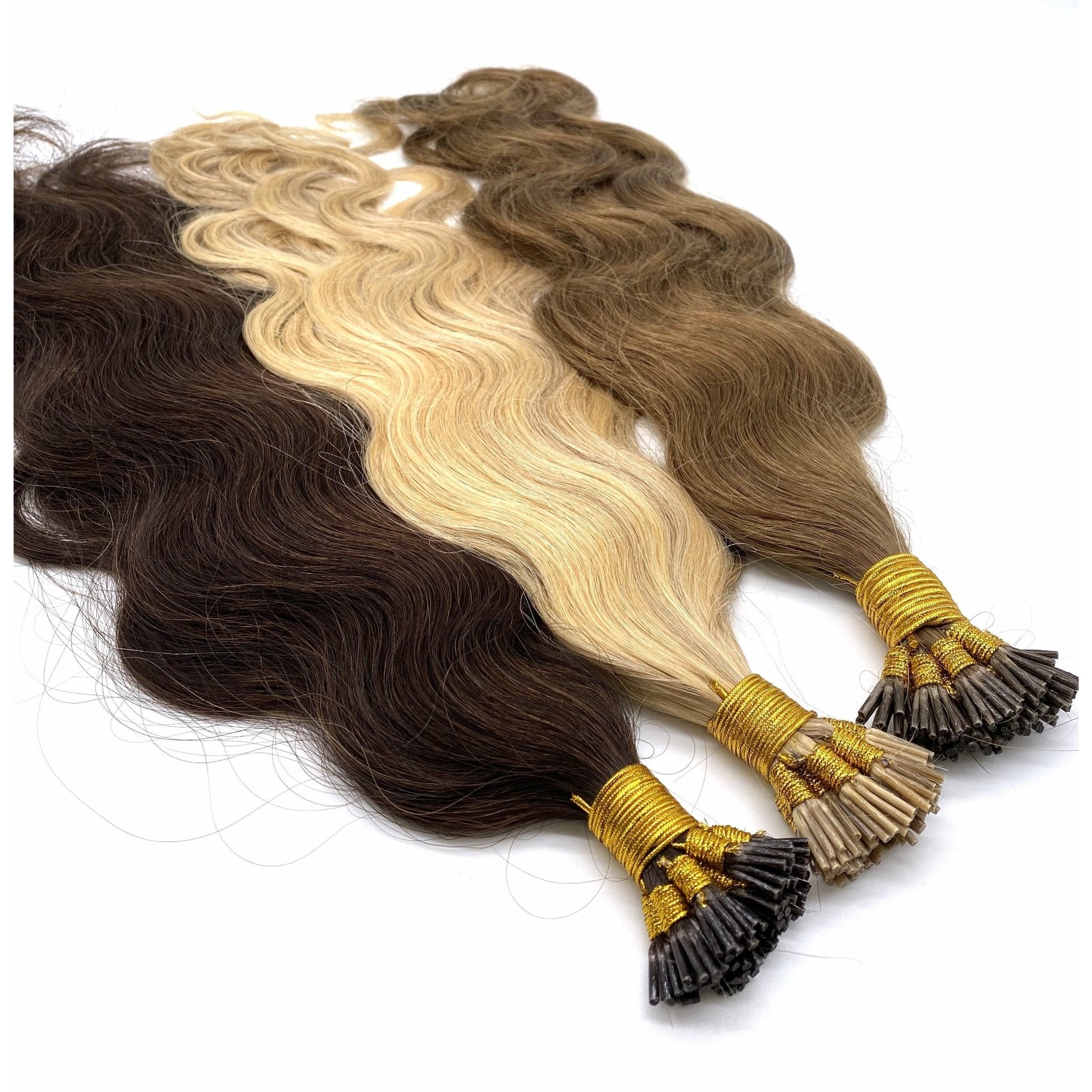 18" Wavy I-Tip Hair Extension System - 100% Remy Human Hair