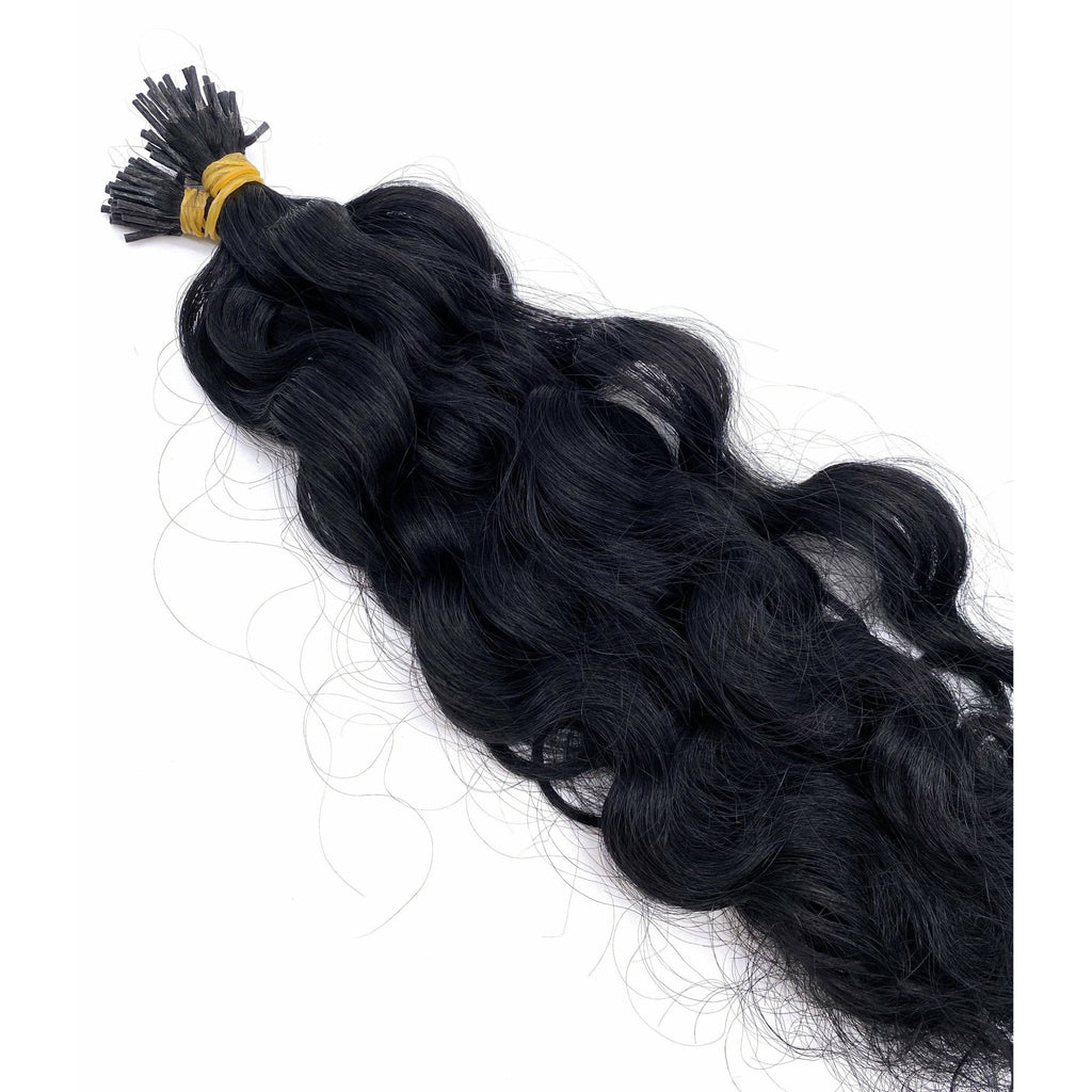 18" Wavy I-Tip Hair Extension System - 100% Remy Human Hair