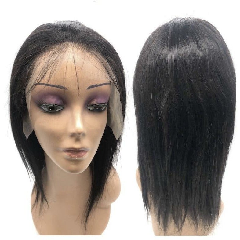 180 Density Lace Front Wig, 100% Human Hair Natural Black Straight