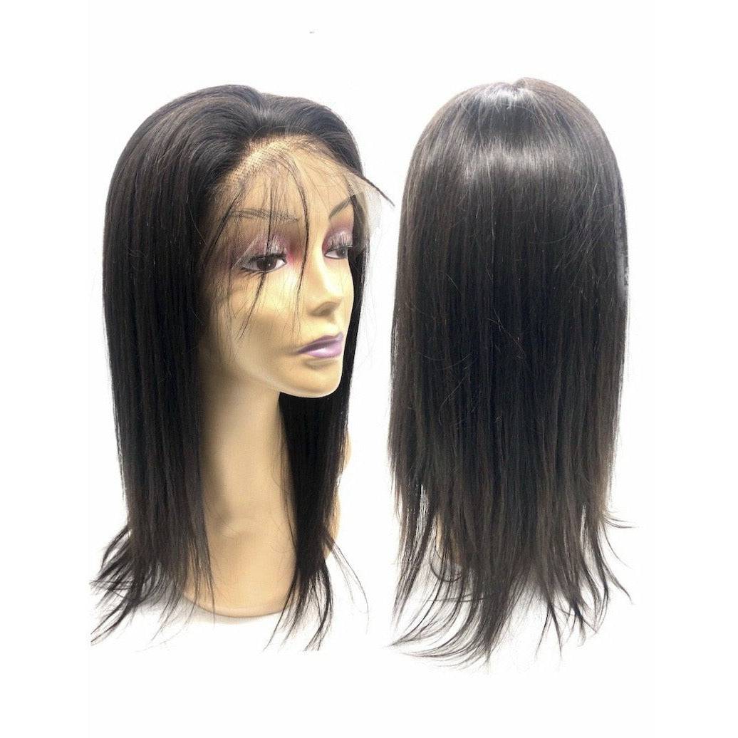 180 Density Lace Front Wig, 100% Human Hair Natural Black Straight