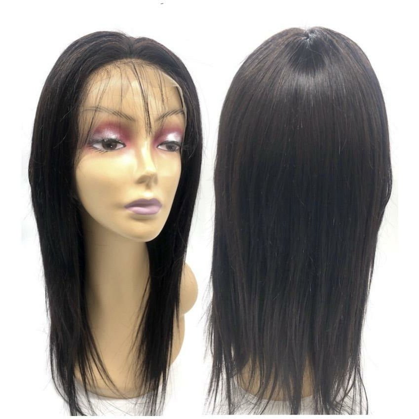 180 Density Lace Front Wig, 100% Human Hair Natural Black Straight