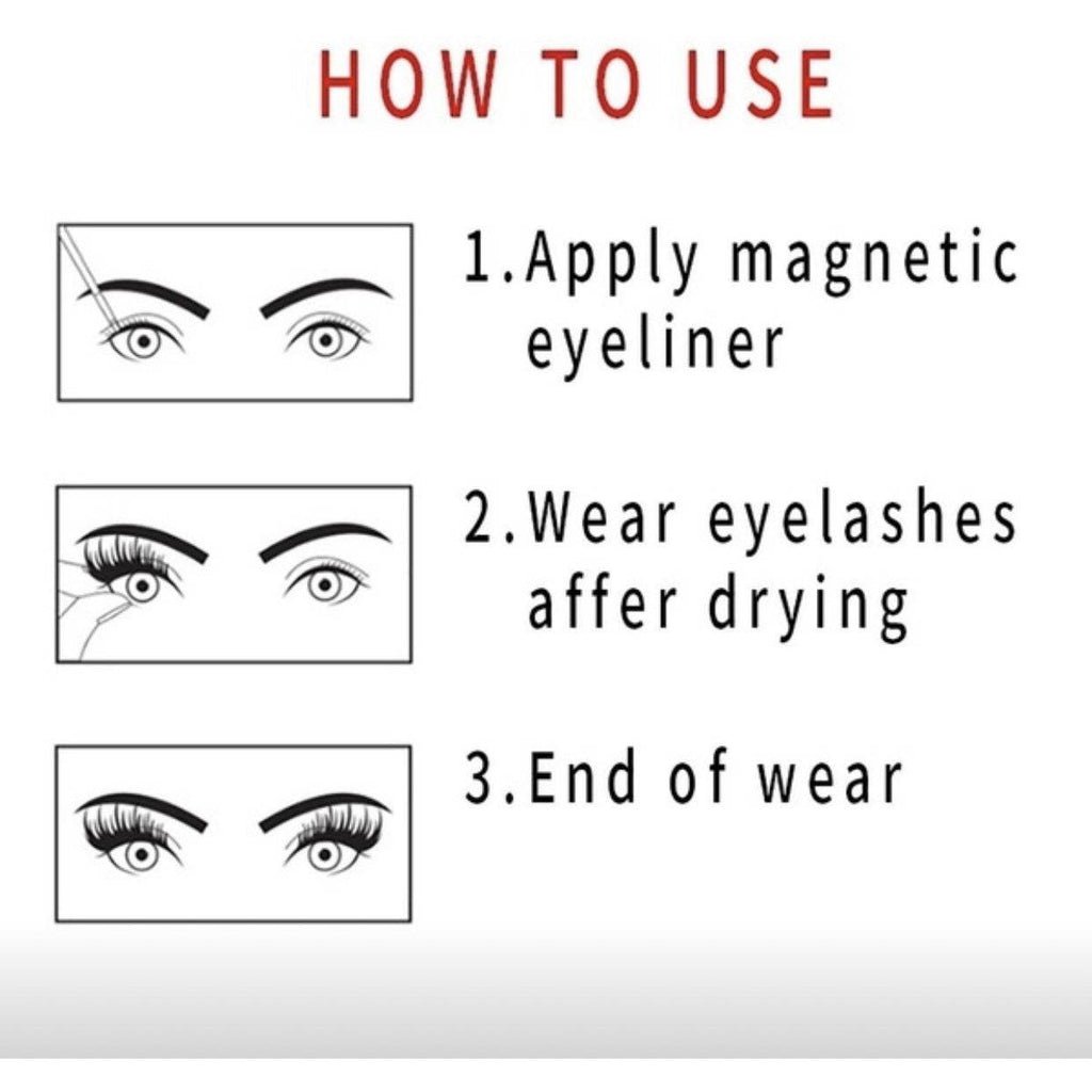Magnetic Eyeliner and Lash Kit - 2 Pairs Black Glamour Lashes
