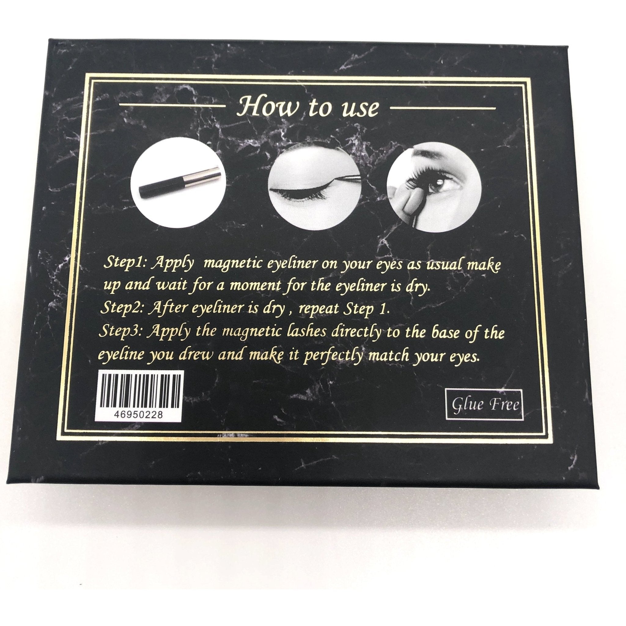 Magnetic Eyeliner and Lash Kit - 2 Pairs Black Glamour Lashes
