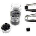 VIP Micro Rings in black with metallic silver interior, 4.0mm diameter for professional salon use