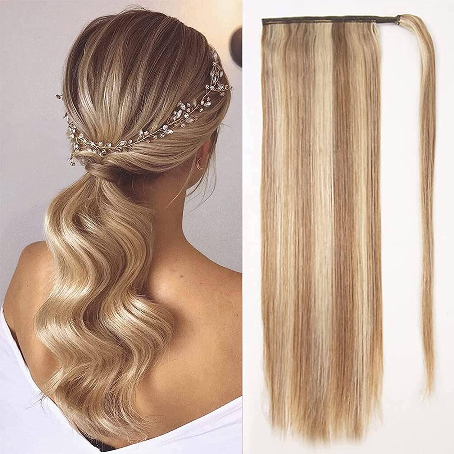 18" Silky Human Hair Ponytail Extension