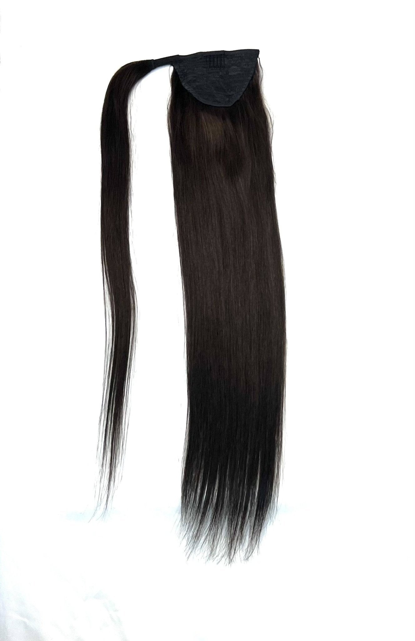 24" Silky Straight Human Hair Wrap-Around Ponytail Extension