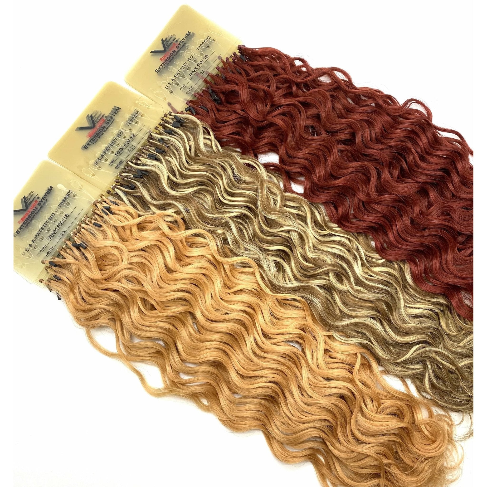 18-inch curly human hair extensions with a luxurious French wave pattern