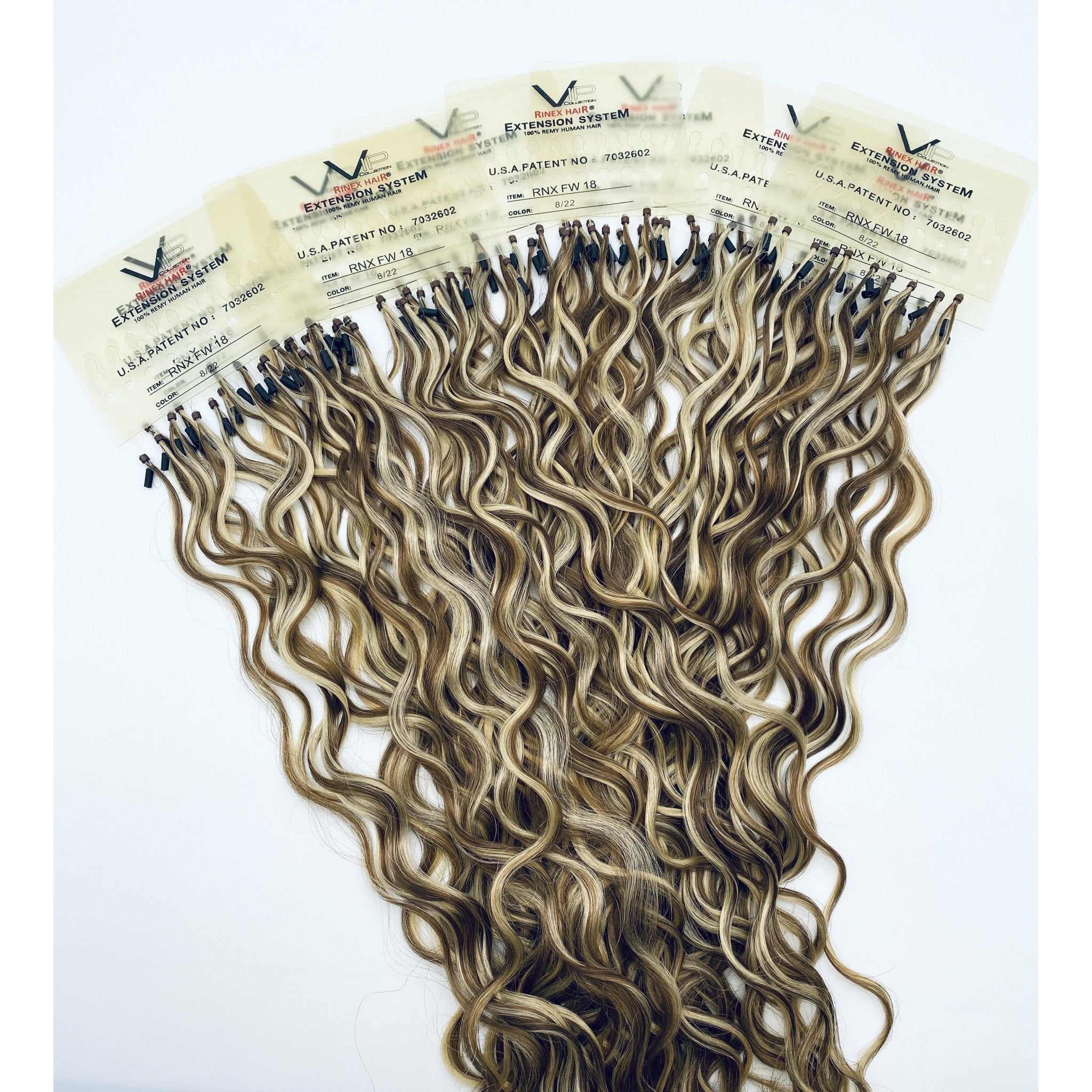 18 Inch Curly Human Hair Extensions - Premium French Wave Set