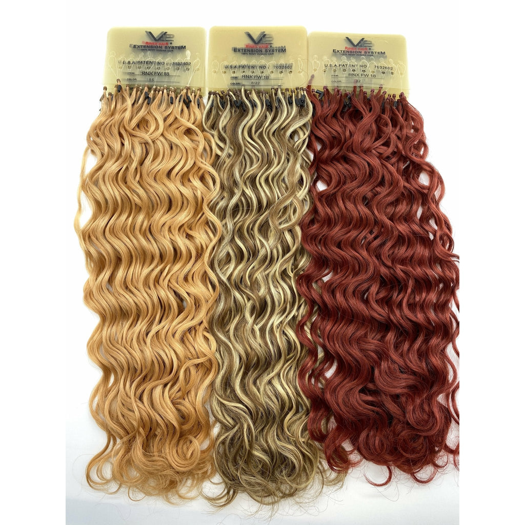 18 Inch Curly Human Hair Extensions - Premium French Wave Set