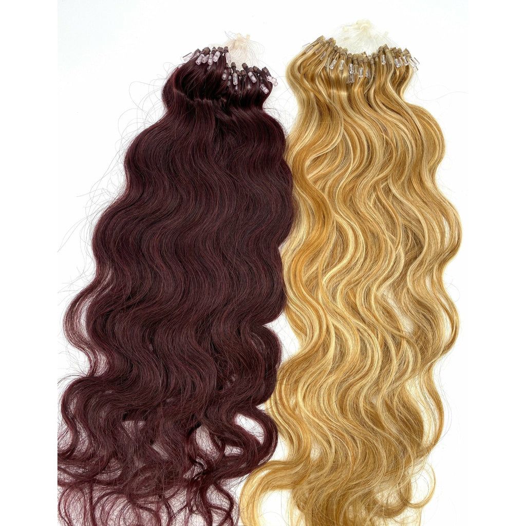 18-inch wavy human hair extensions designed for a natural, seamless look