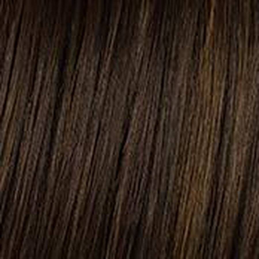 Vibrant ruby red synthetic clip-on ponytail extension with a secure claw clip attachment