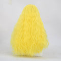 24-inch yellow synthetic lace front wig for a glamorous costume look.