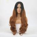 24-inch synthetic lace front wig in T1B/30 black and brown colorway