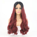 24 inch synthetic lace front wig in color T1B/118 long wavy style