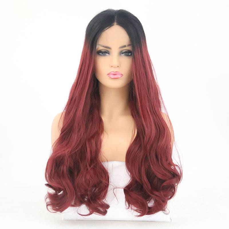 24 inch synthetic lace front wig in color T1B/118 long wavy style