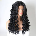 24-inch synthetic lace front wig in natural black 1B color