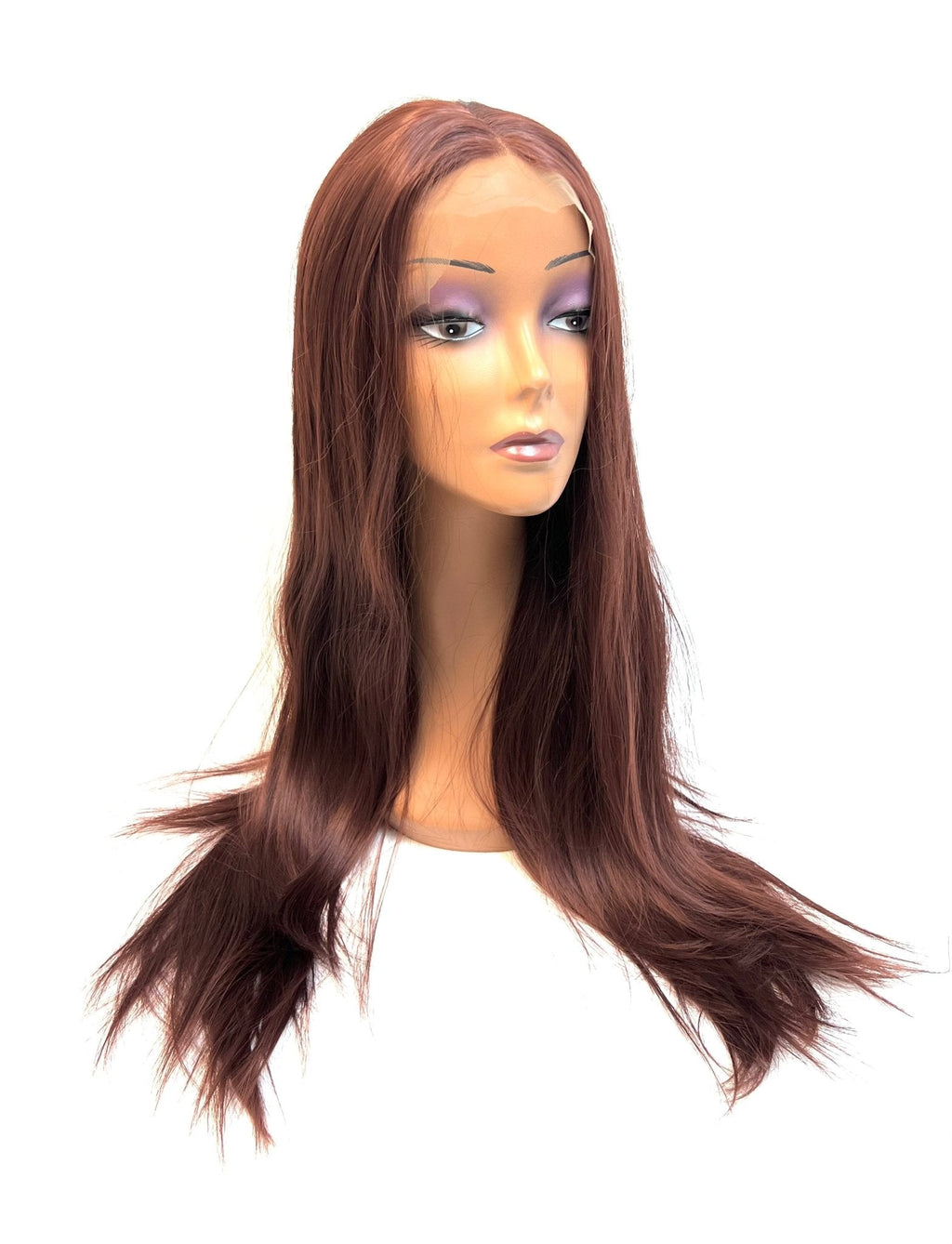 22 inch VIP Synthetic Lace Front Wig in deep brown Color 4