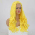 24-inch synthetic lace front wig in Color 2014 on a mannequin head