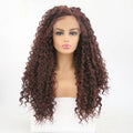 24-inch synthetic lace front wig in Color 33 displayed on a mannequin
