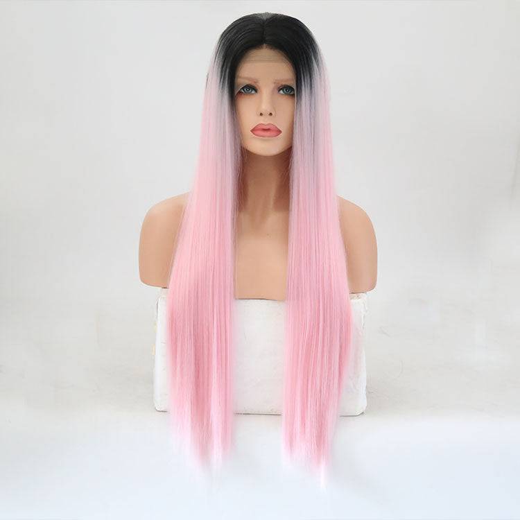 24-inch synthetic lace front wig, heat-safe, in stylish color T1B/2317