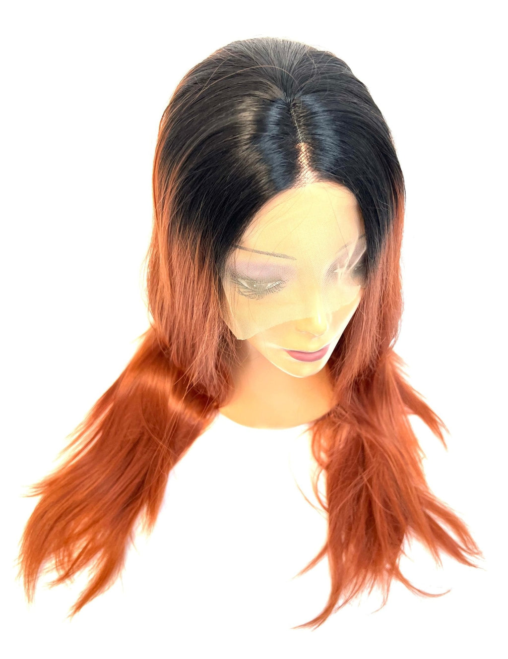 24-Inch Synthetic Lace Front Wig - Color 1B/33 Natural Look
