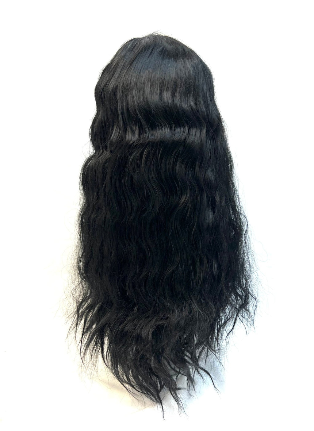 24" Synthetic Lace Front Wig, Heat Safe Long Hair, Color 1B