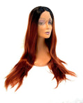 24-inch synthetic lace front wig in color 1B/33 showcasing a long, flowing style.