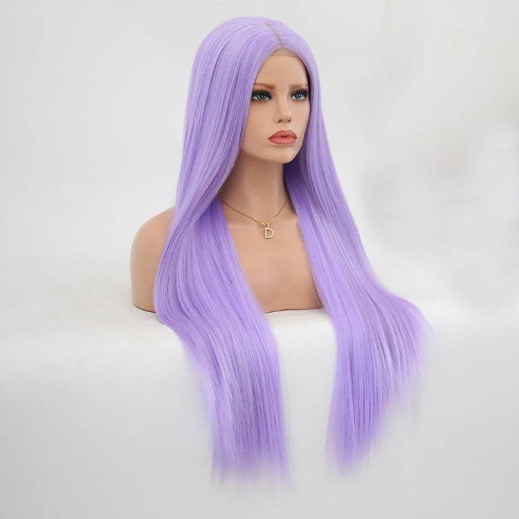 24-inch synthetic lace front wig in 815 lavender purple color