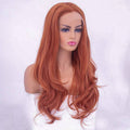 24-inch synthetic lace front wig in solid copper ginger color 33