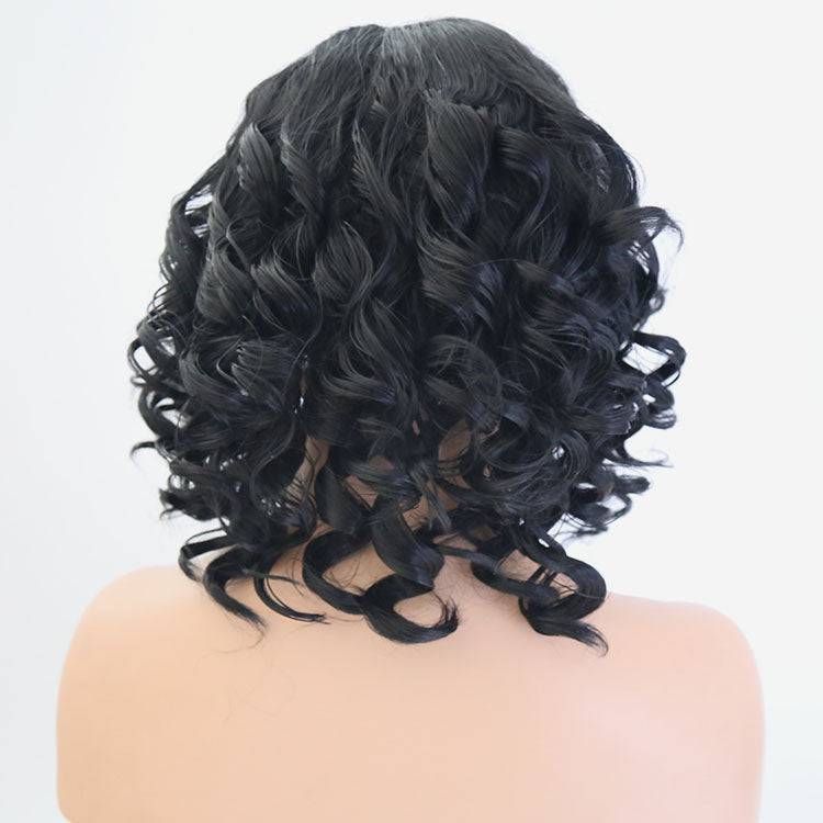 16-inch synthetic lace front wig in color 1B with natural hairline