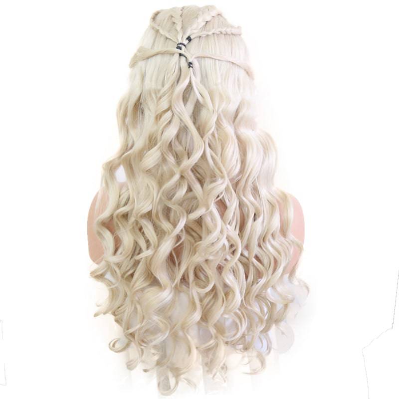 24" Platinum Blonde Lace Front Synthetic Wig - Romantic Fantasy Style