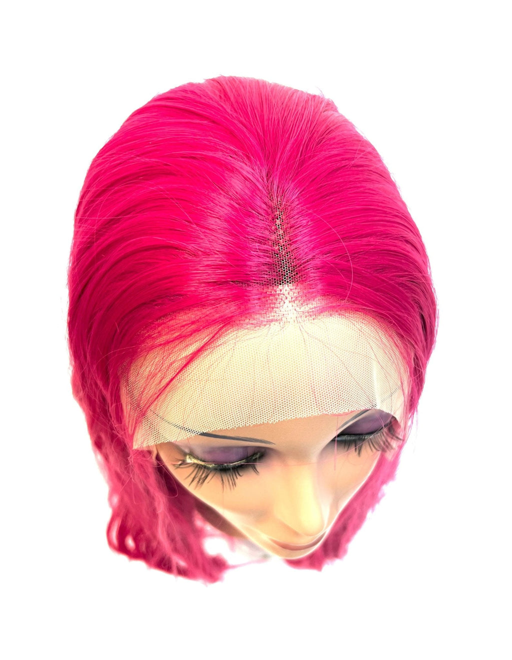 Hot Pink Synthetic Lace Front Wig - Vibrant Bold Hair