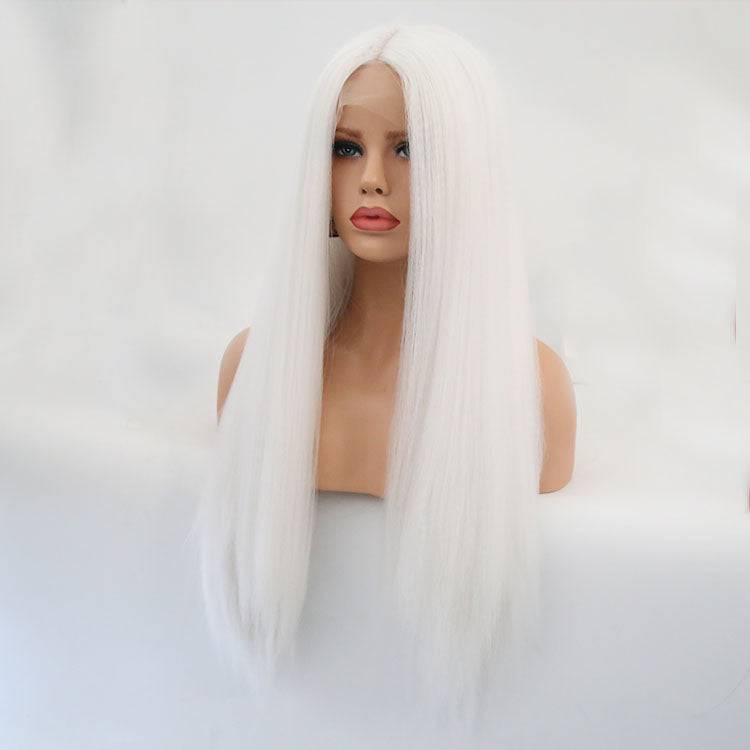 VIP 24-inch synthetic lace front wig in Color 1001 viewed from the front.
