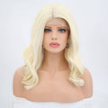 24-inch blonde synthetic lace front wig with long, smooth texture