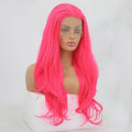 24-inch Neon Pink synthetic lace front wig by VIP Extensions