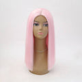 16-inch pink synthetic lace front wig, color 2317