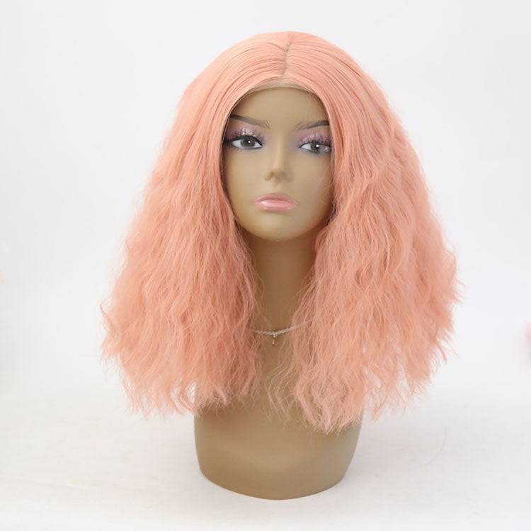 VIP Extensions 16-inch synthetic lace front wig in vibrant pink color 1532